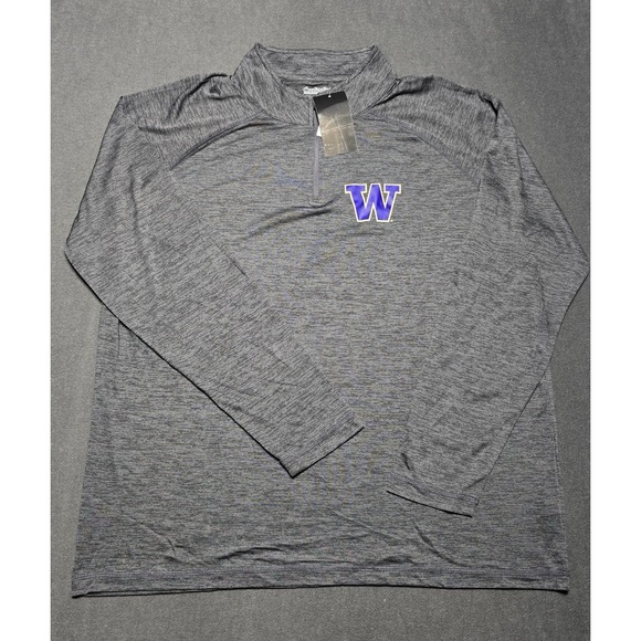 Captivating Apparel Other - Washington Huskies Sweater‎ Mens 2XL Gray 1/4 Zip Pullover Long Sleeve New NWT